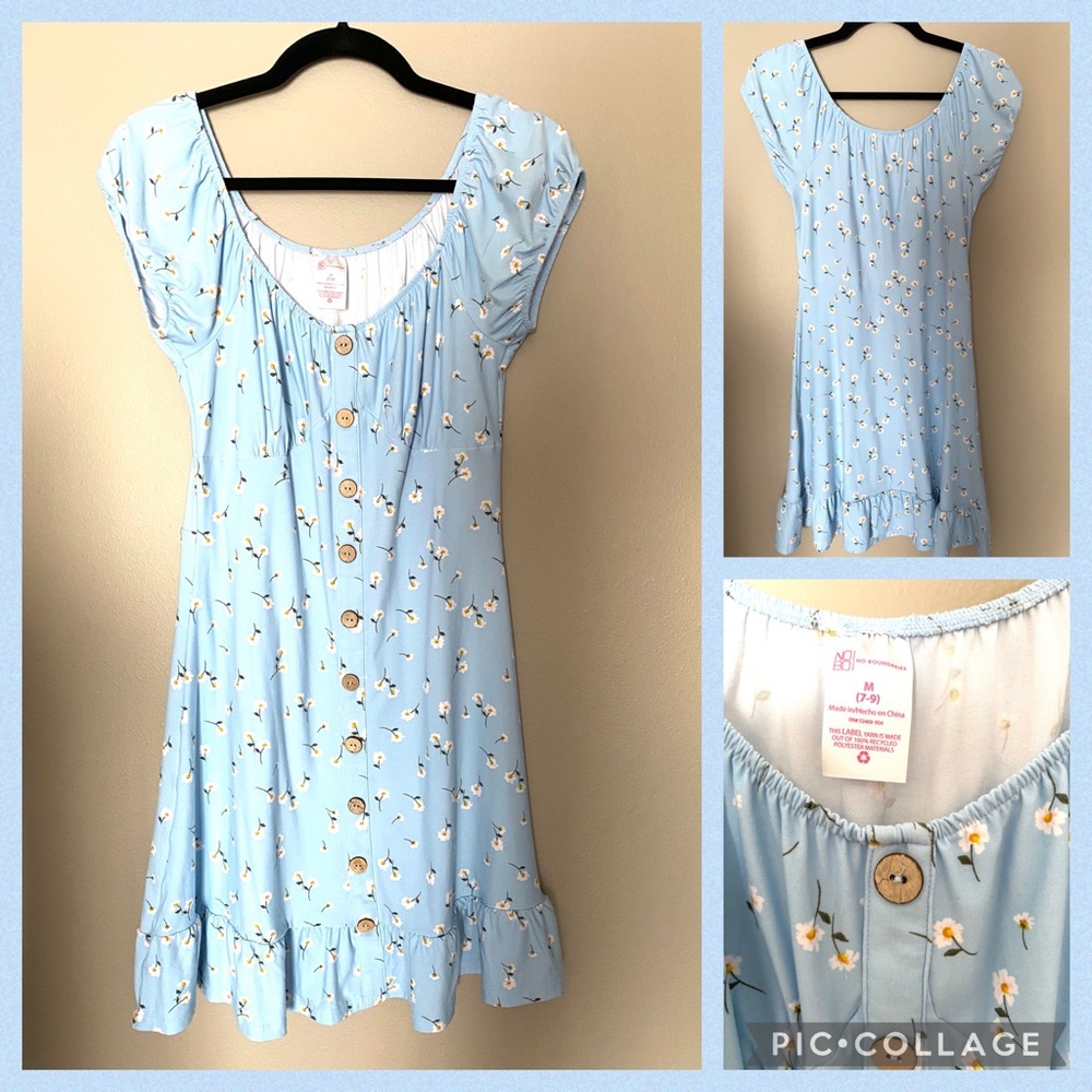Light Blue Dress with Flowers